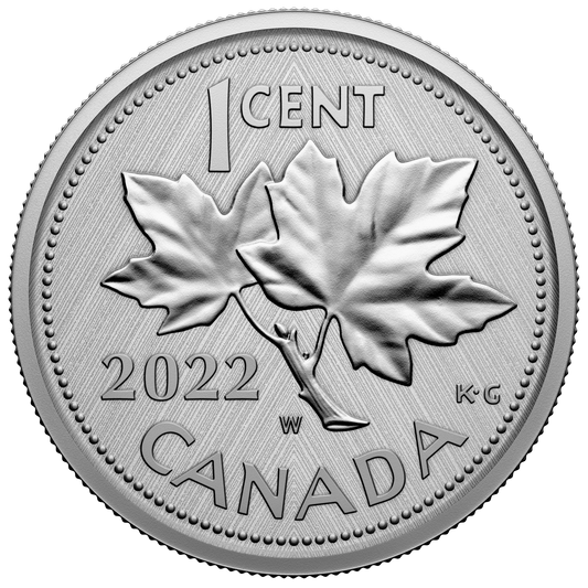 2022 Canada 1-cent Farewell to the Penny with W Mint Mark Fine Silver (No Tax)