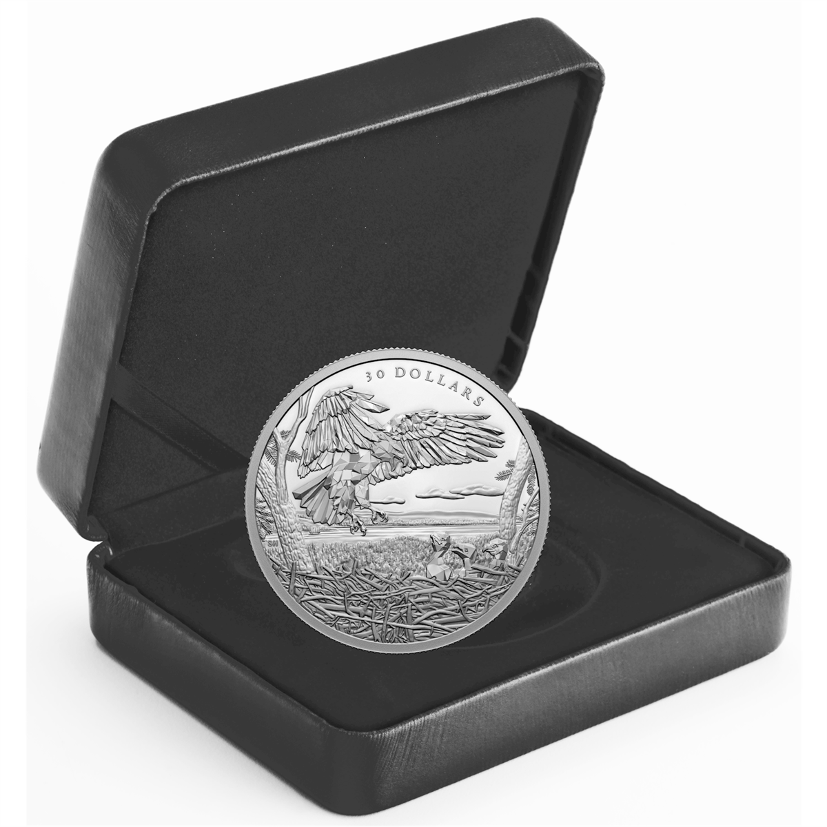 2022 Canada $30 Multifaceted Animal Family - Bald Eagles Fine Silver (No Tax)