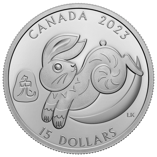 2023 Canada $15 Lunar Year of the Rabbit Fine Silver Coin (No Tax)