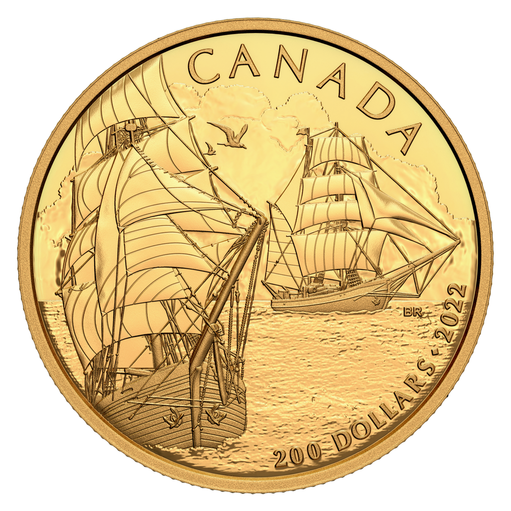 2022 Canada $200 Tall Ships: Brigantine Pure Gold (No Tax)