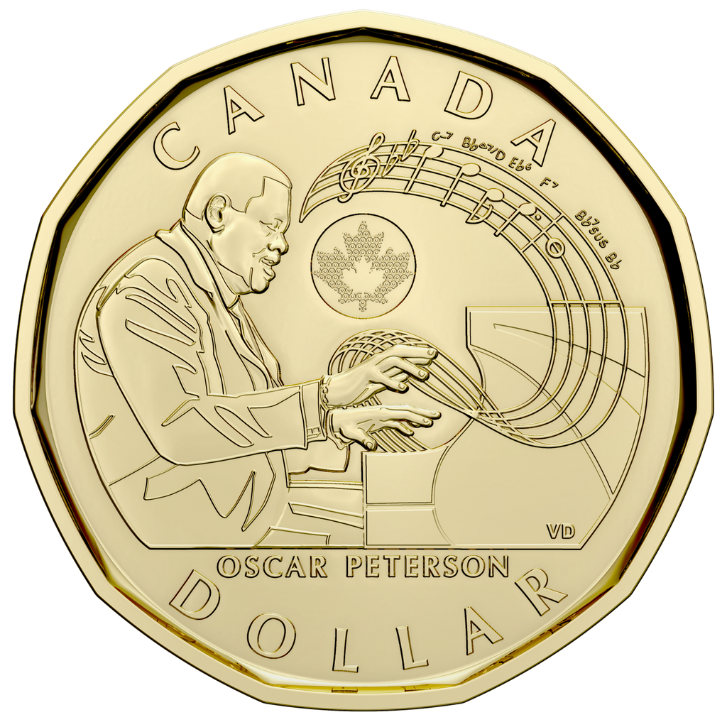 2022 Uncoloured Canada $1 Celebrating Oscar Peterson Loon Brilliant Uncirculated (MS-63)