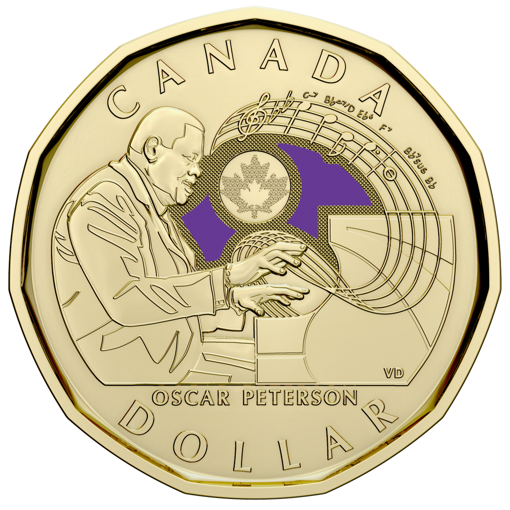 2022 Coloured Canada $1 Celebrating Oscar Peterson Loon Brilliant Uncirculated (MS-63)