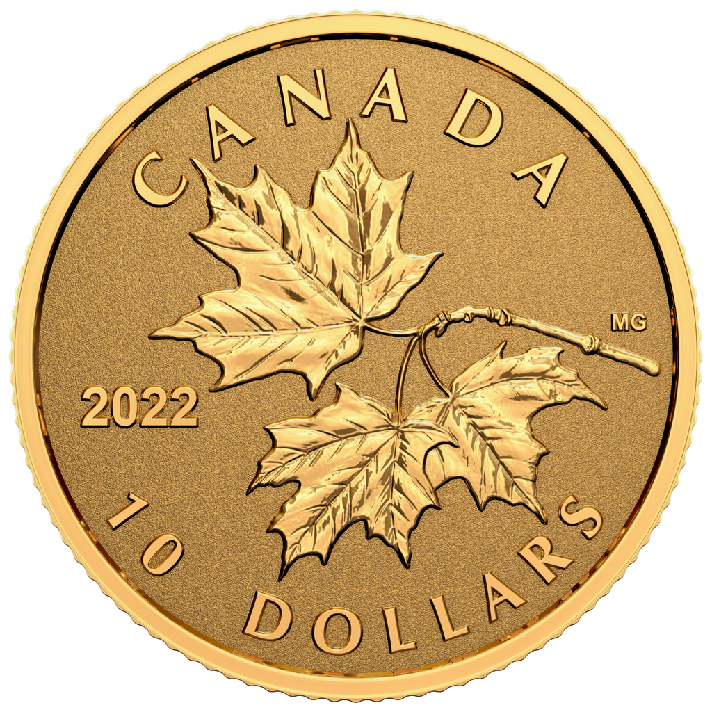 2022 Canada $10 Everlasting Maple Leaf 1/20oz. Pure Gold Coin (No Tax)