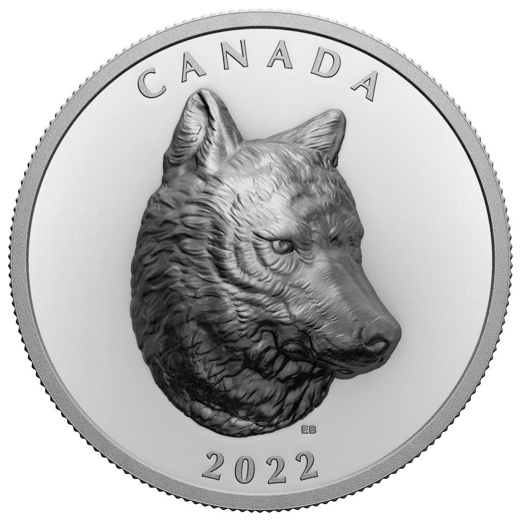 2022 Canada $25 Timber Wolf Extraordinary High Relief Fine Silver (No Tax)