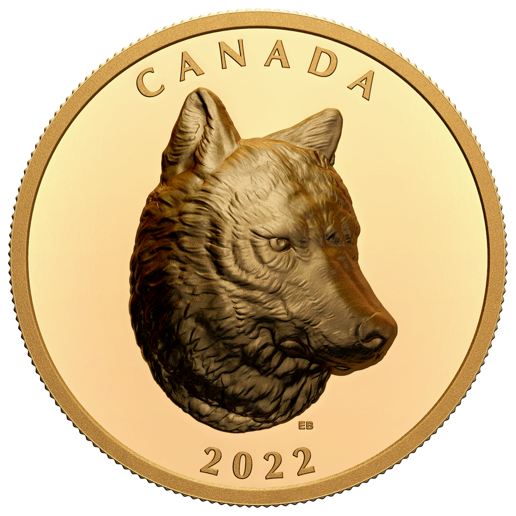 2022 Canada $250 Timber Wolf Extraordinarily High Relief Pure Gold (No Tax)