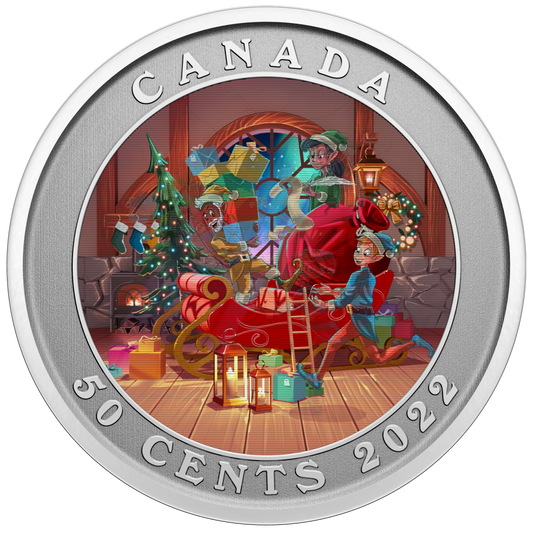 2022 Canada 50-cent Santa's Sleigh Lenticular Coin