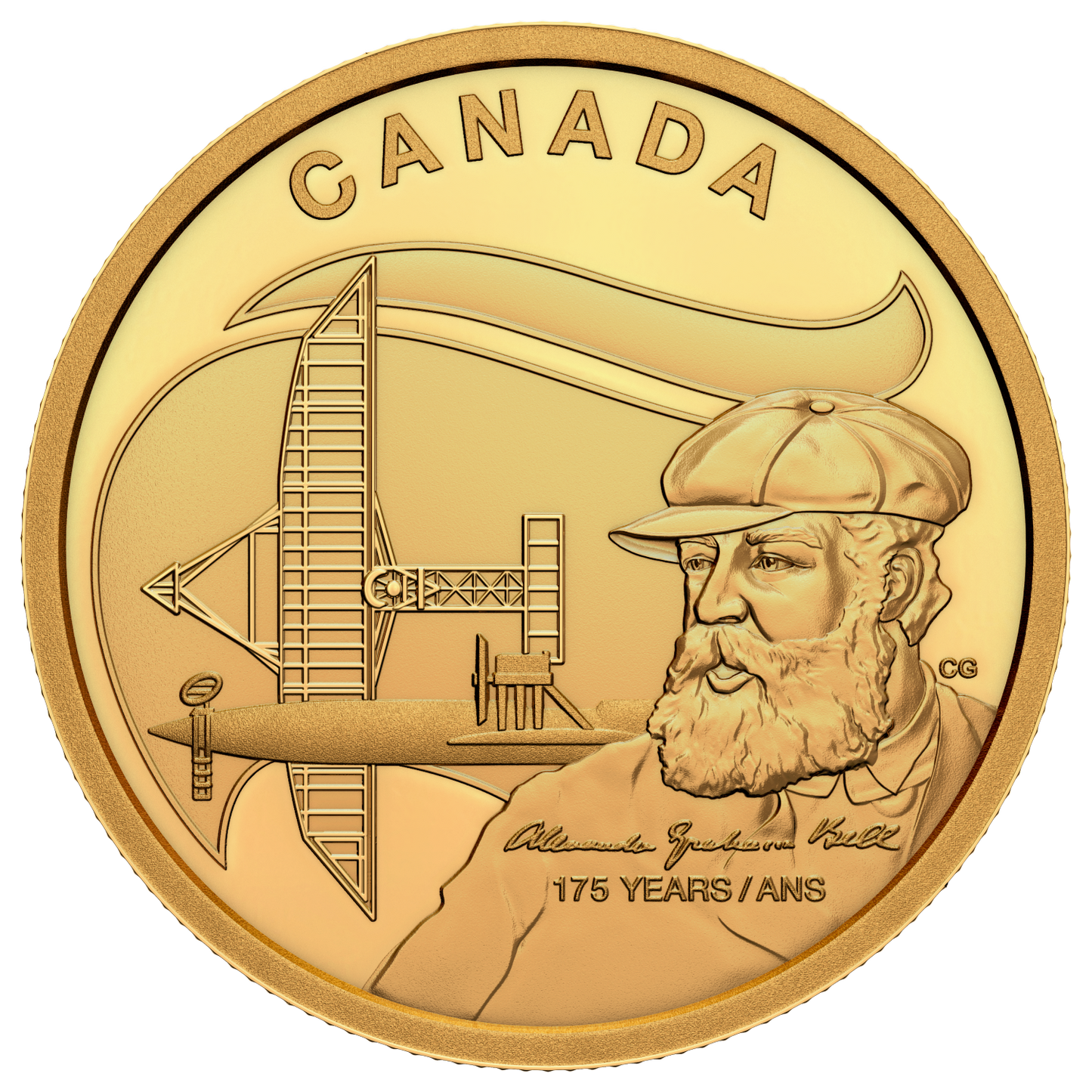 2022 Canada $200 175th Anniversary of the Birth of Alexander Graham Bell Pure Gold (No Tax)