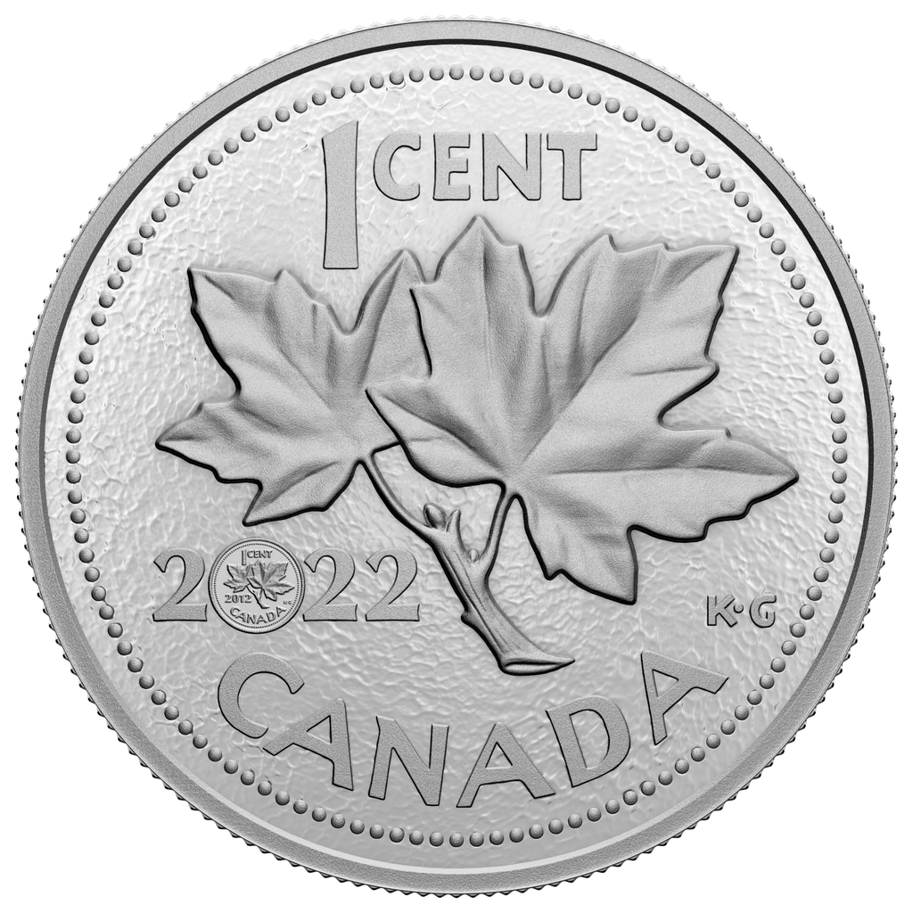 2022 Canada 1-cent 10th Anniversary of the Last Penny 5oz Fine Silver (No Tax)