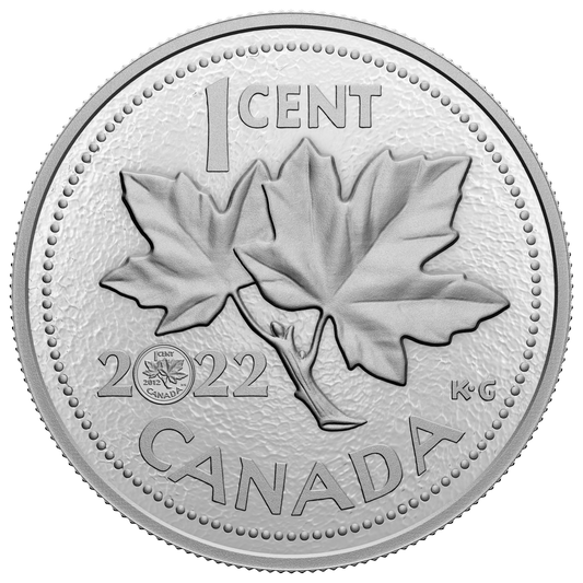 RDC 2022 Canada 1-cent 10th Anniversary of the Last Penny 5oz Fine Silver (No Tax) cut sleeve