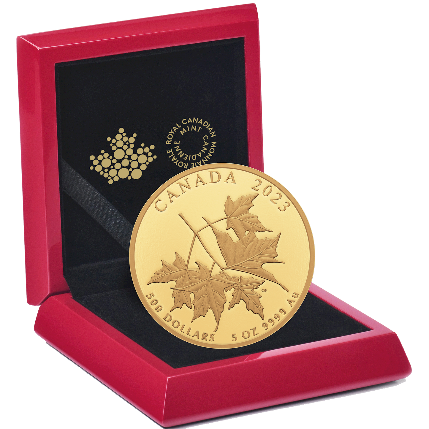 2023 Canada $500 Beloved Maple Leaves Pure Gold Coin (No Tax)