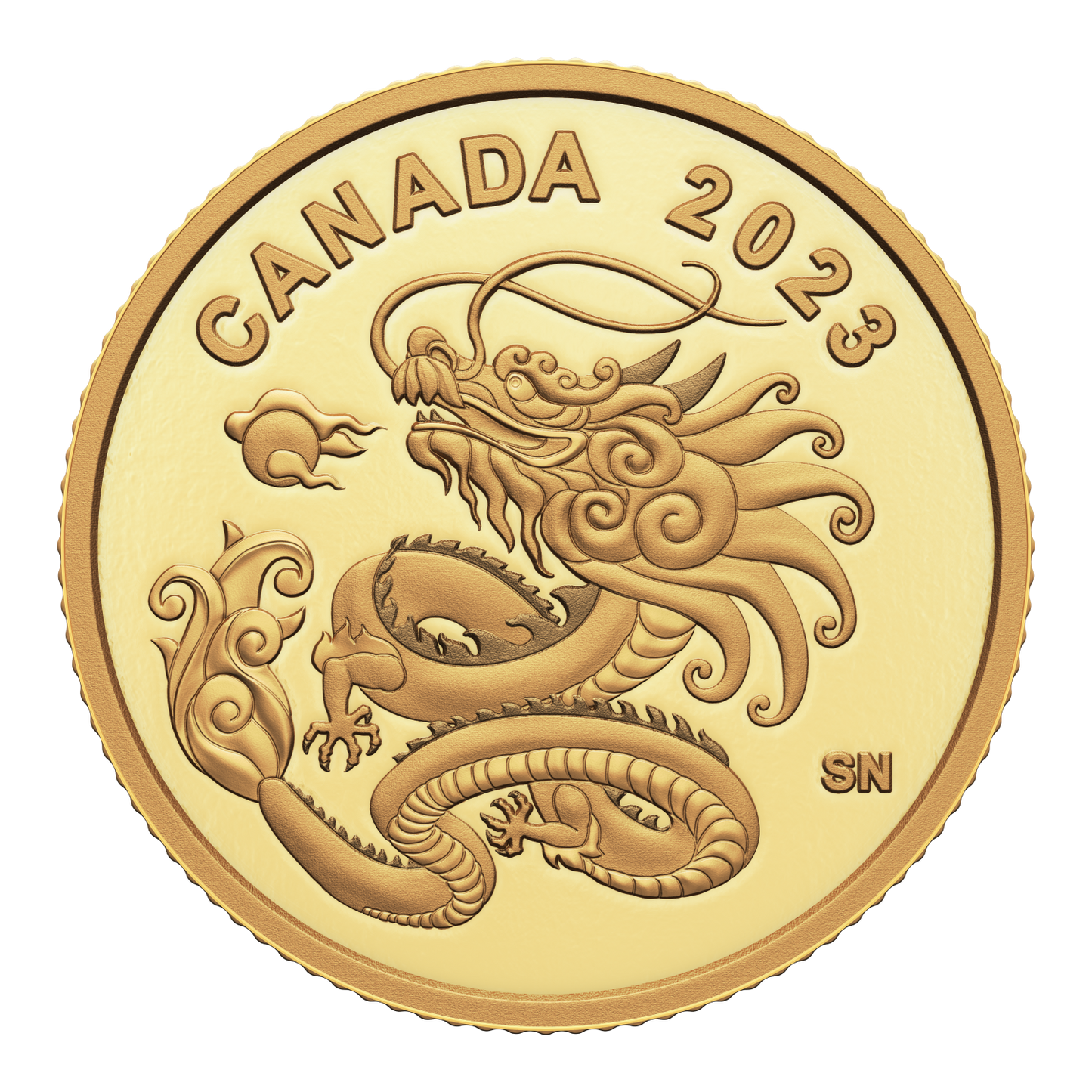 2023 Canada $8 Heavenly Dragon Pure Gold Coin (No Tax)