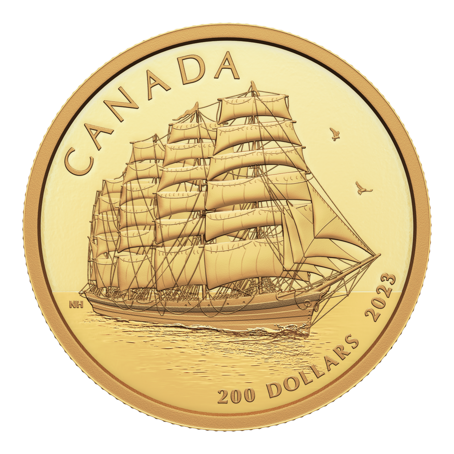 2023 Canada $200 Tall Ships: Full-Rigged Ship Pure Gold (No Tax)