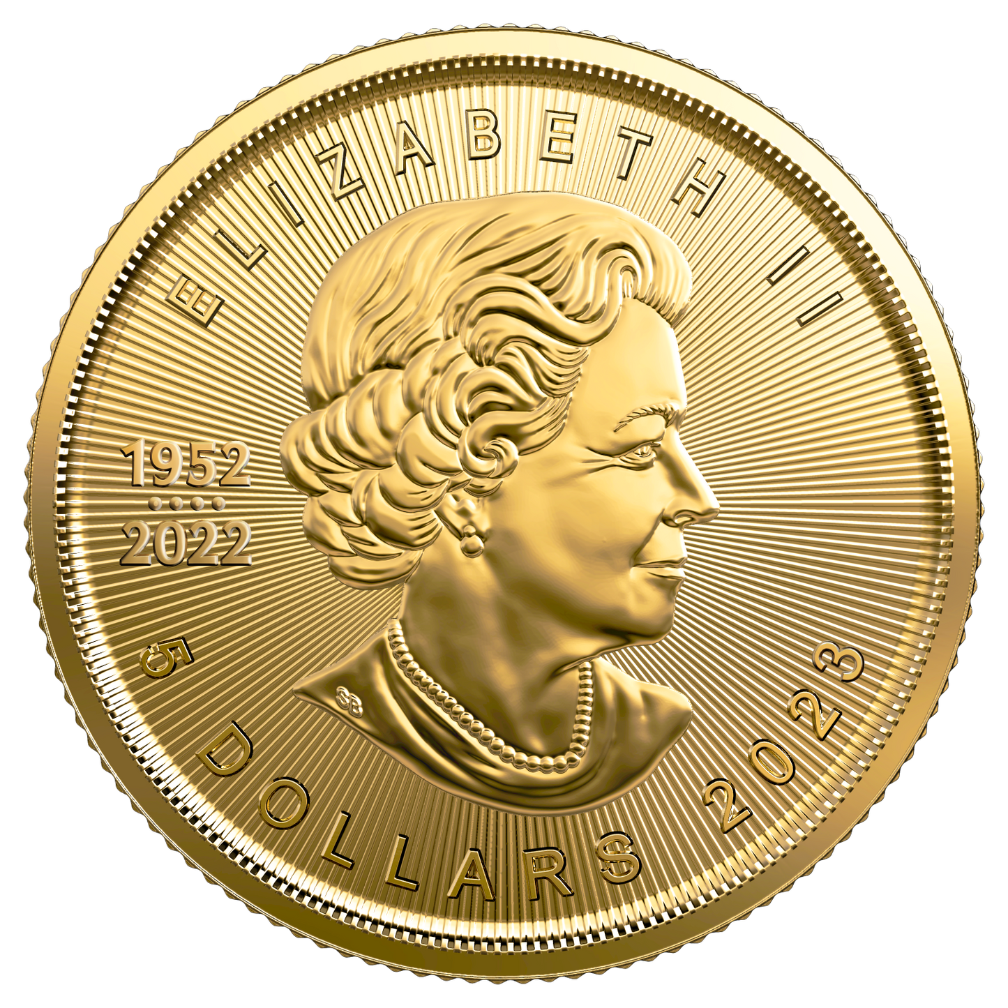 2023 Canada $5 Treasured Gold Maple Leaf 1/10oz. 99.99% Pure Gold (No Tax)