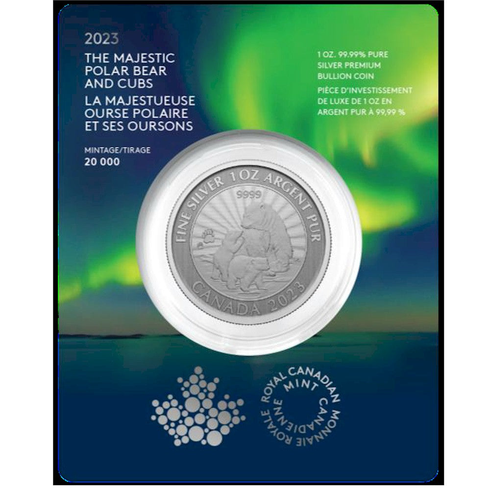 2023 Canada $5 The Majestic Polar Bear 1oz. 99.99% Pure Silver (No Tax)