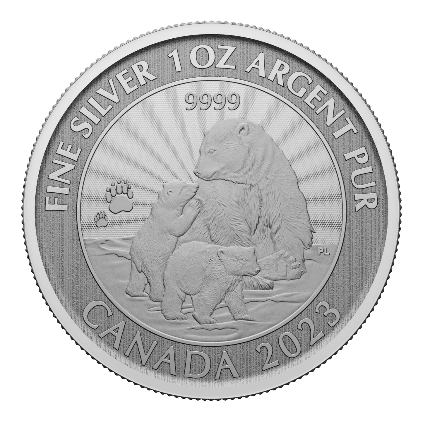 2023 Canada $5 First Strikes: The Majestic Polar Bear 1oz. 99.99% Pure Silver (No Tax)