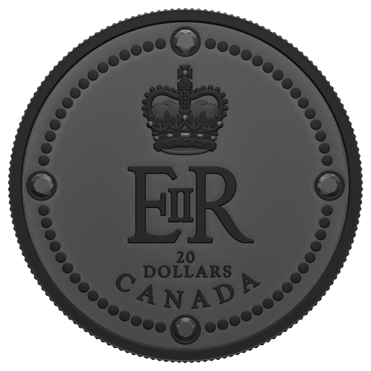 2022 Canada $20 Queen Elizabeth II's Royal Cypher Rhodium Plated Fine Silver (No Tax)