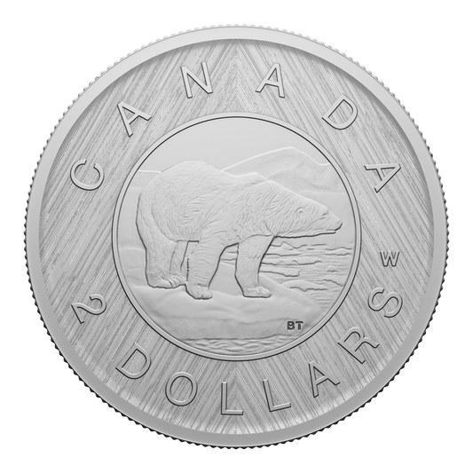 2023 Canada $2 Tribute: W Mint Mark - Polar Bear Fine Silver (No Tax)