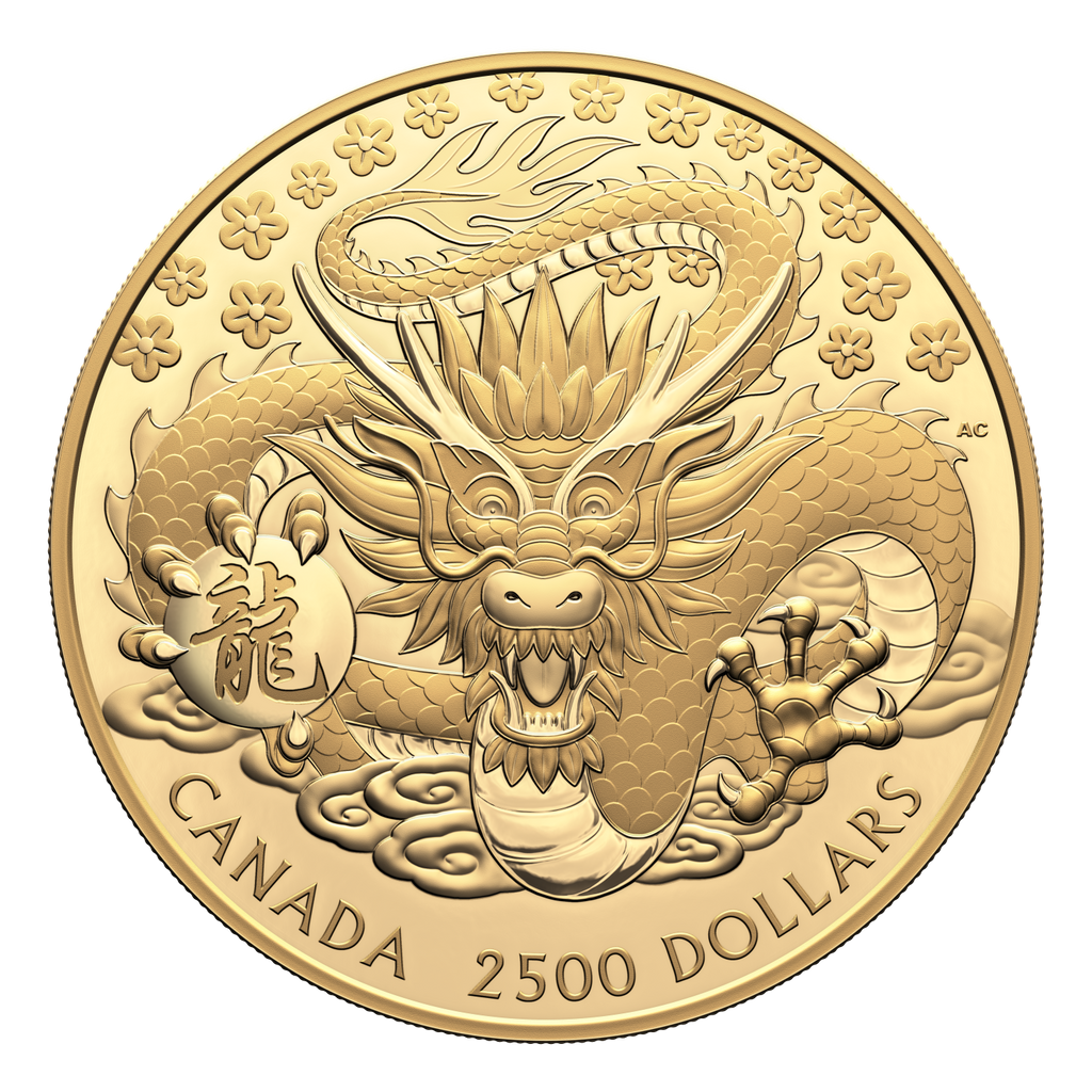 2024 Canada $2,500 Lunar Year of the Dragon Pure Gold Kilo Coin (No Tax)