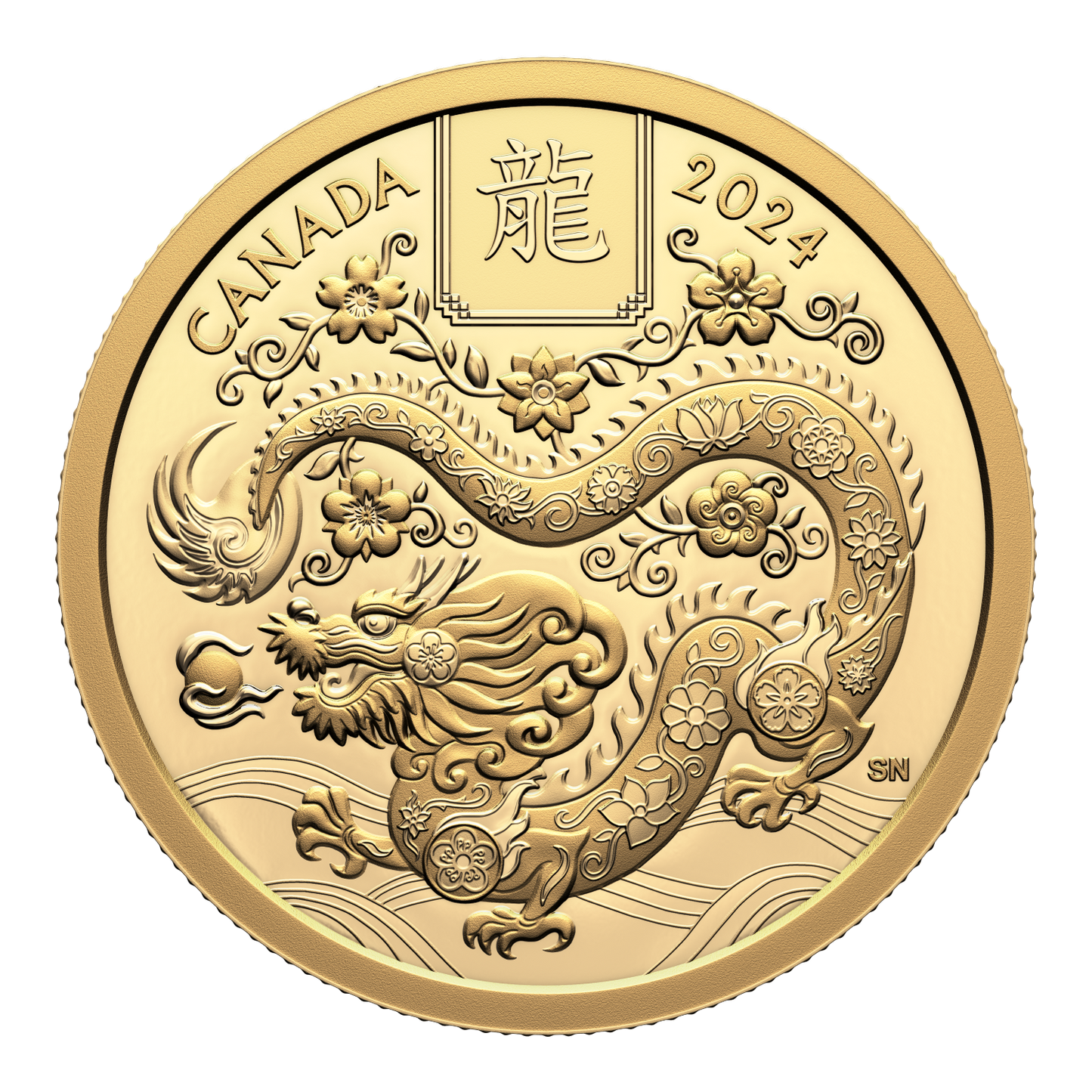 2024 Canada $100 Lunar Year of the Dragon 1/2oz. Pure Gold Coin (No Tax)