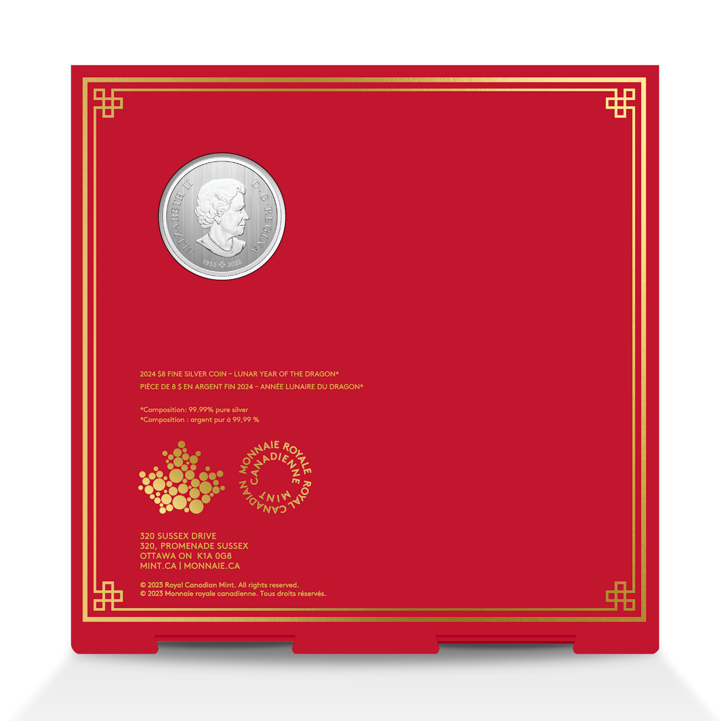 2024 Canada $8 Lunar Year of the Dragon Fine Silver (No Tax)