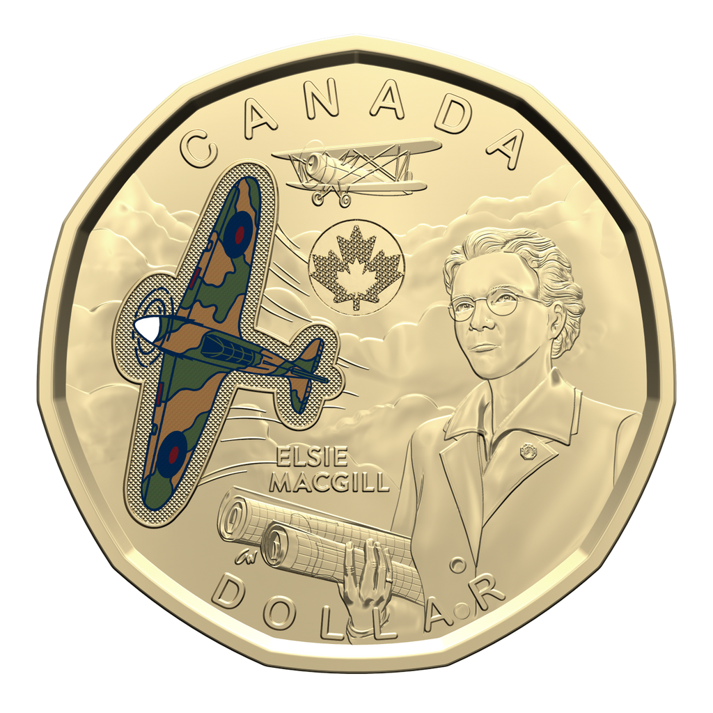 2023 Canada $1 Coloured Honouring Elsie MacGill Brilliant Uncirculated (MS-63)