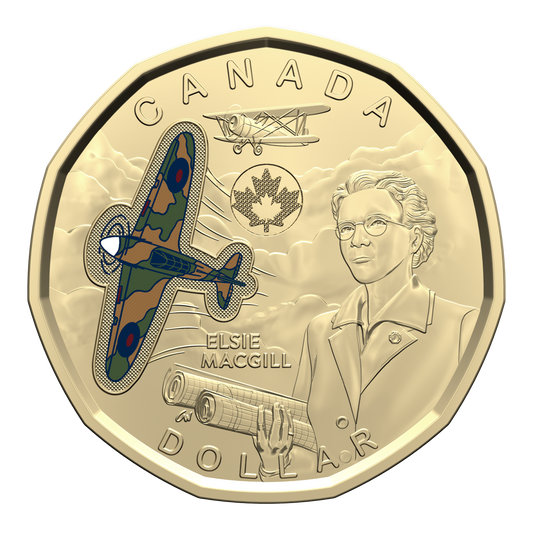 2023 Canada $1 Coloured Honouring Elsie MacGill Brilliant Uncirculated (MS-63)