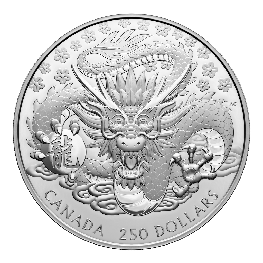 2024 Canada $250 Lunar Year of the Dragon Fine Silver Kilo Coin (No Tax)