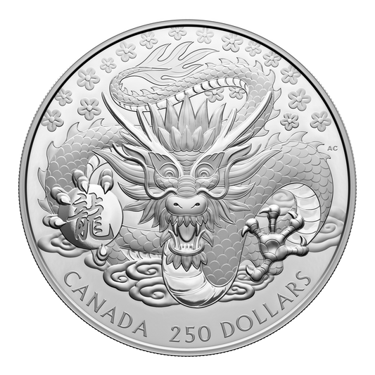 2024 Canada $250 Lunar Year of the Dragon Fine Silver Kilo Coin (No Tax)