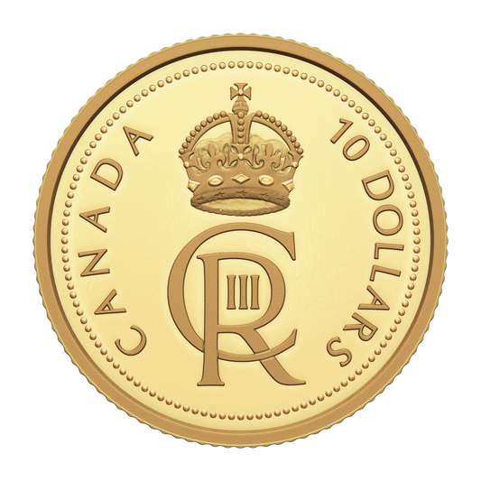 2023 Canada $10 His Majesty King Charles III's Royal Cypher 1/20oz. Pure Gold (No Tax)