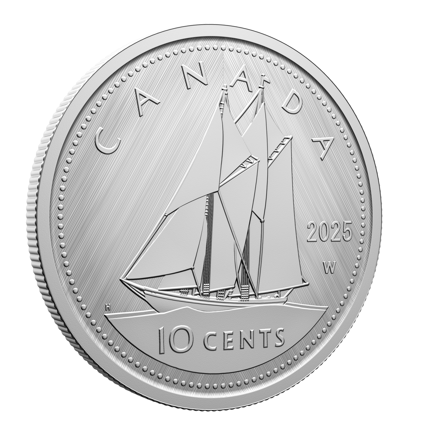 2025 Canada 10-cents Tribute: W Mint Mark - Bluenose Fine Silver (No Tax)