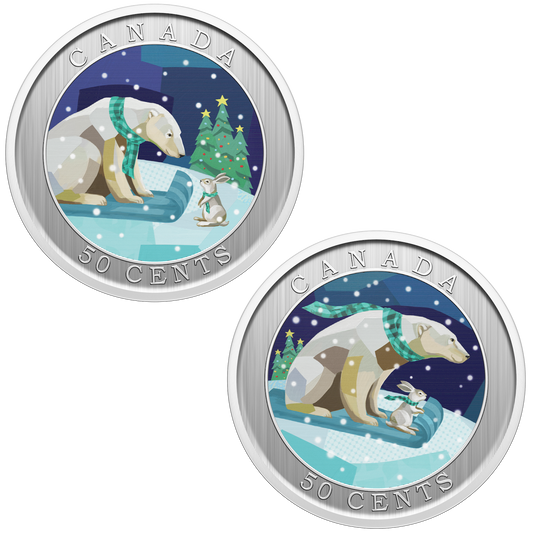 2023 Canada 50-cent Holiday Sledding Lenticular Coin