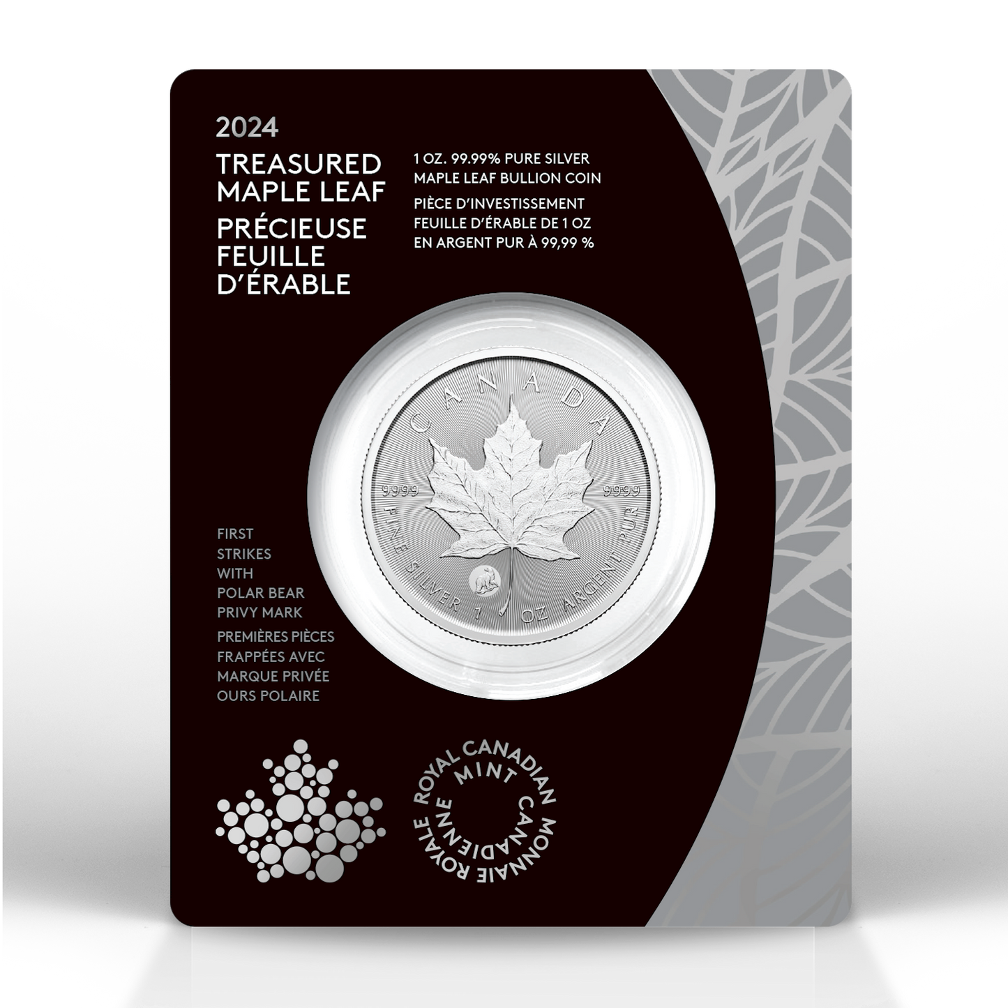 2024 Canada $5 Polar Bear Privy Treasured Silver Maple Leaf First Strikes (No Tax)