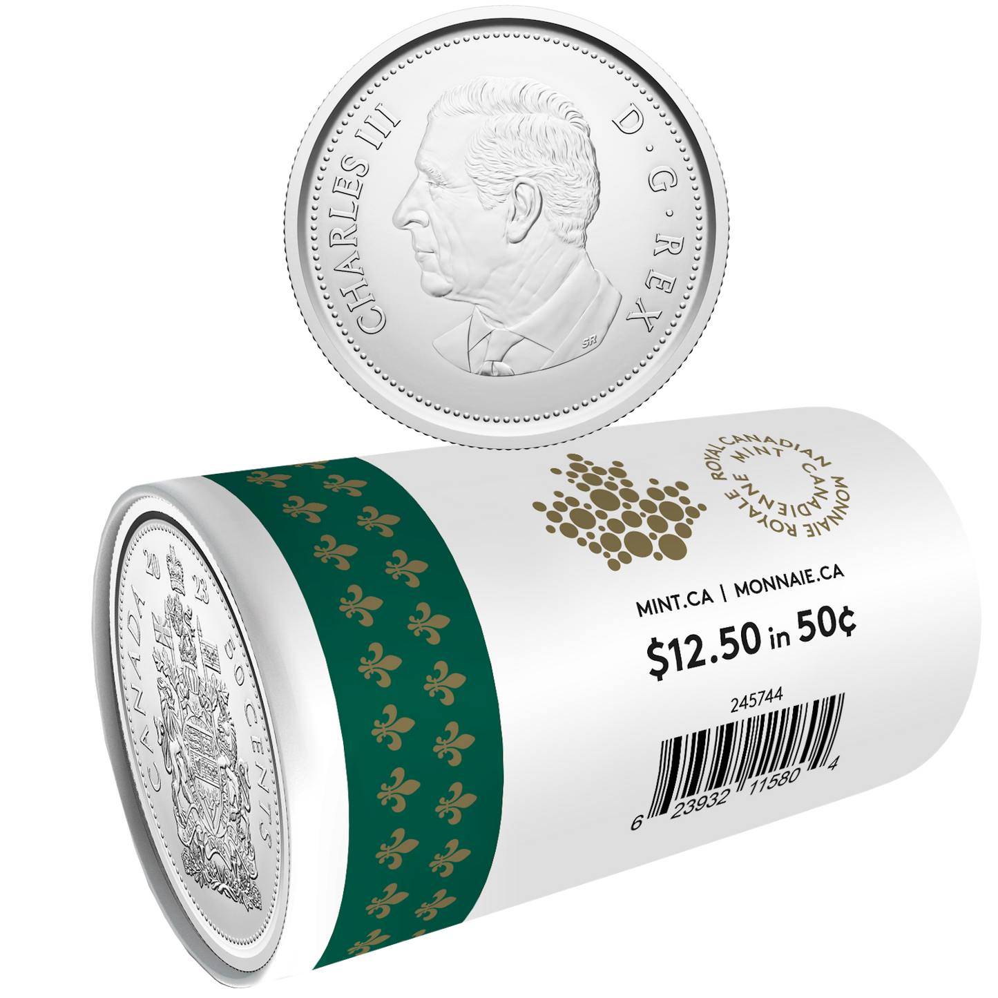 2023 Canada 50-cent King Charles III First Strikes Special Wrap Circulation Roll