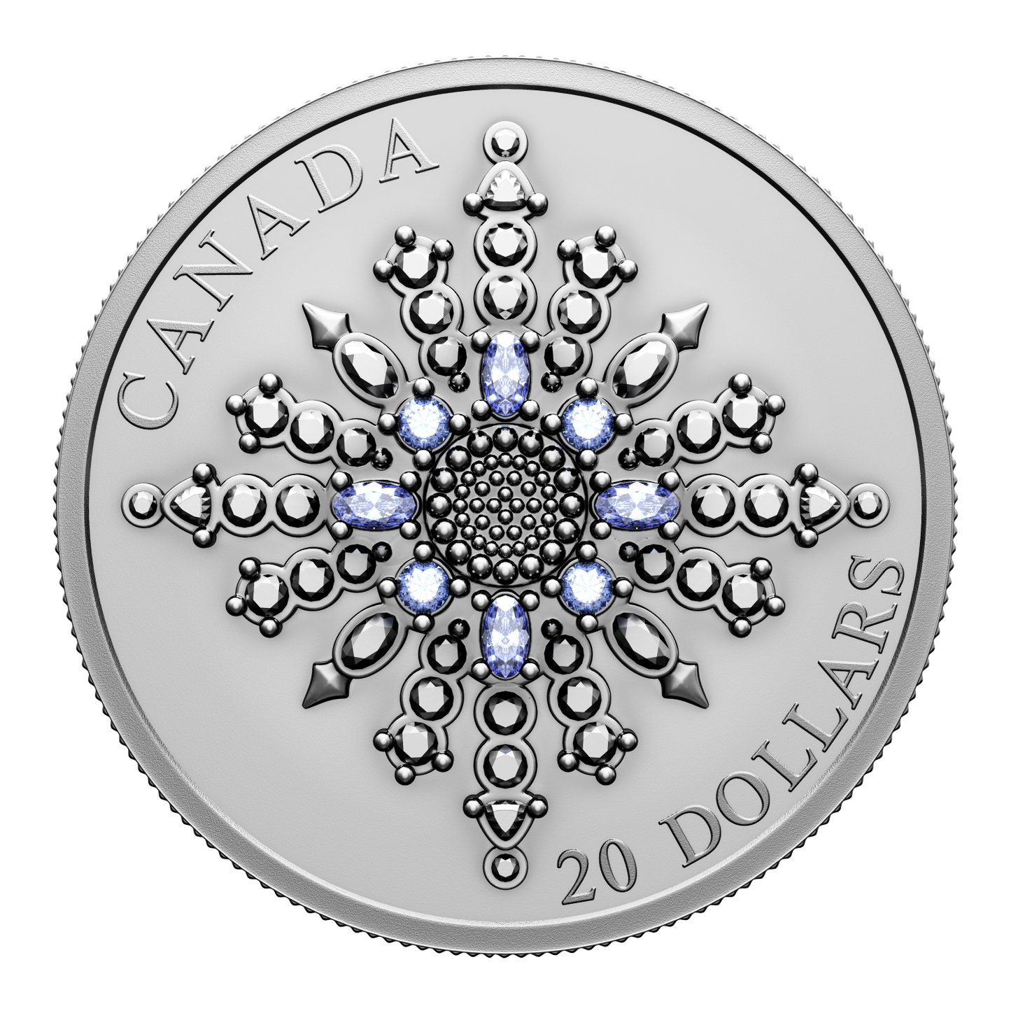 2024 Canada $20 Sapphire Jubilee Snowflake Brooch Fine Silver Coin