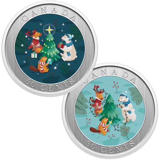 2024 Canada 50-cents Trimming the Holiday Tree Lenticular Coin