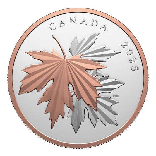 2025 Canada $100 Gleaming Maple Leaves 10oz Fine Silver (No Tax)