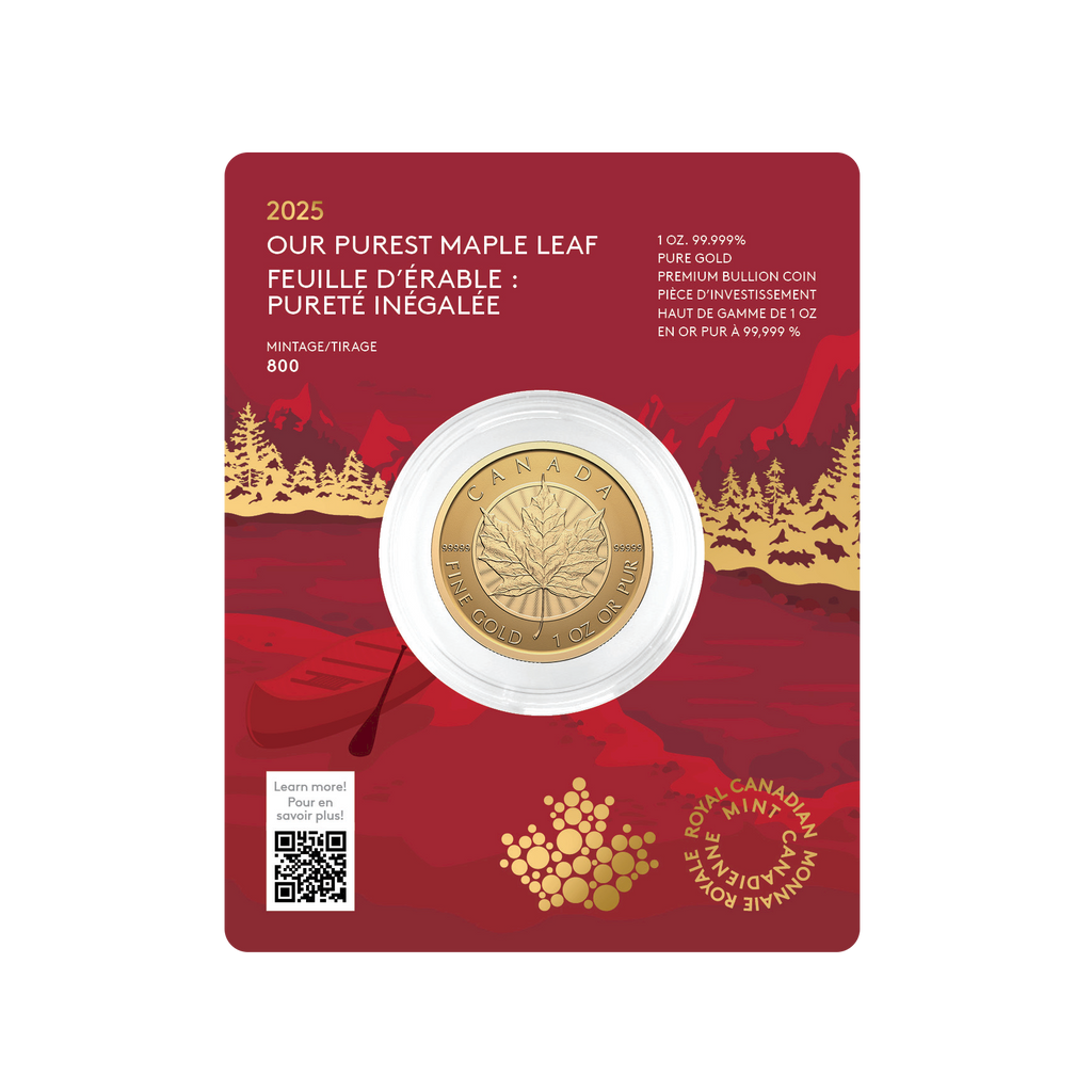 2025 Canada $200 Premium Bullion: Our Purest Maple Leaf 1oz. 99.999% Pure Gold (No Tax)