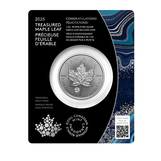 2025 Canada $5 Treasured Silver Maple Leaf: Congratulations Privy Mark Pure Silver (No Tax)