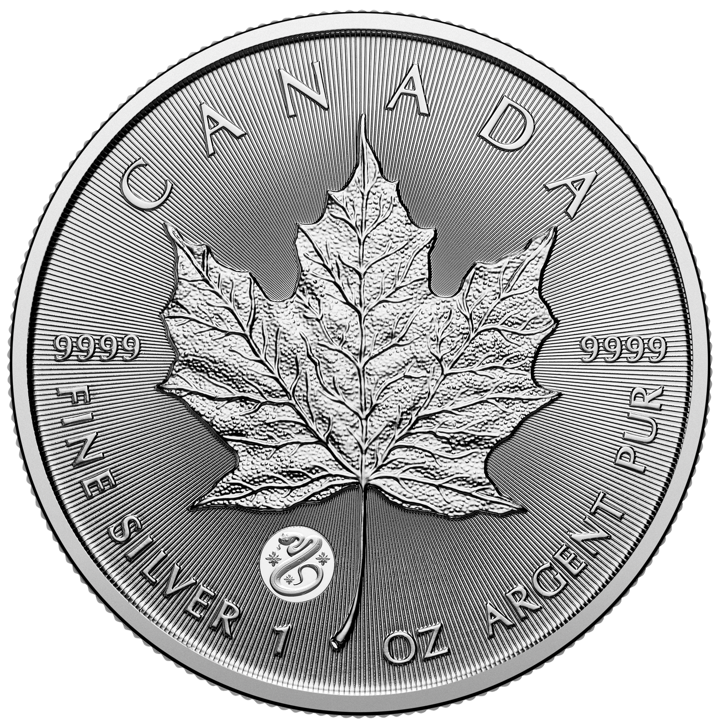 2025 Canada $5 Treasured Maple Leaf: Year of the Snake Privy Mark Pure Silver (No Tax)