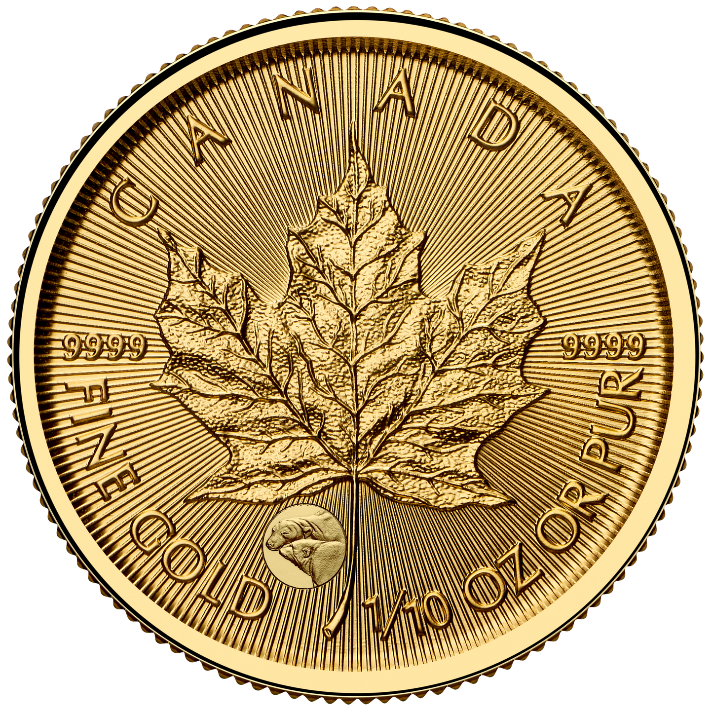 2025 Canada $5 1/10oz. Treasured Maple Leaf GML: Polar Bears Privy Mark Pure Gold (No Tax)