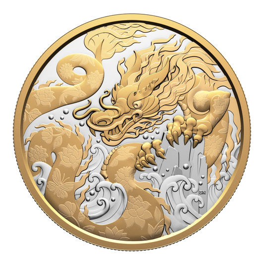 2025 Canada $50 Water Dragon 5oz. Fine Silver (No Tax)