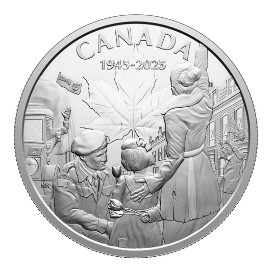 2025 Canada $20 80th Anniversary of the End of WWII in Europe Fine Silver (No Tax)