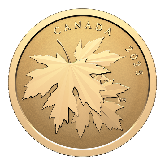 (Pre-Order) 2025 Canada $100 Gleaming Maple Leaves Pure Gold Coin (No Tax)