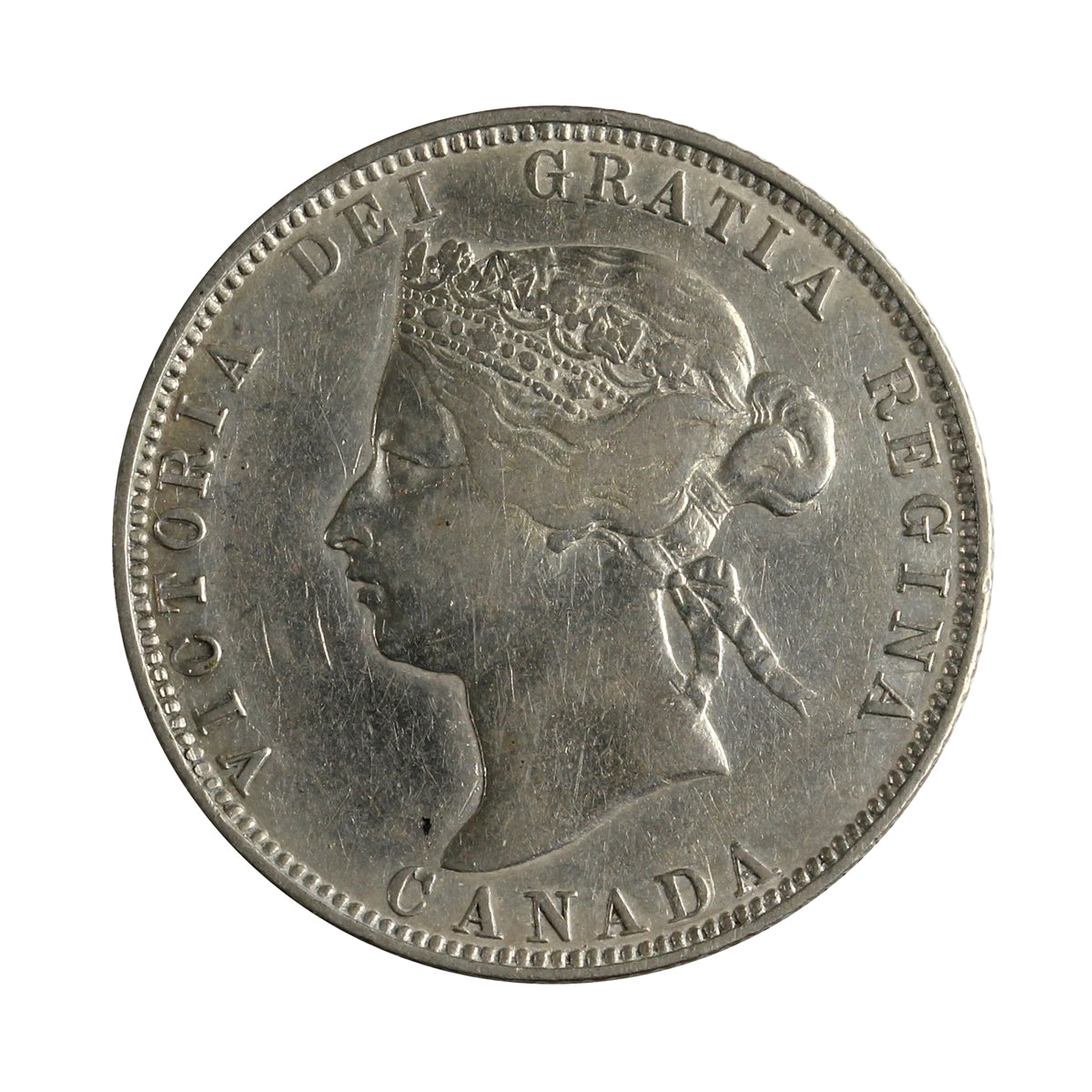 1871 Obv. 2 Canada 25-cents Very Fine (VF-20) $