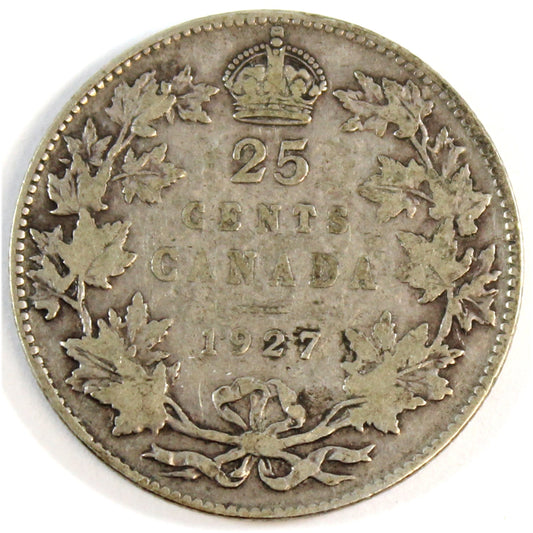 1927 Canada 25-cents VG-F (VG-10) $