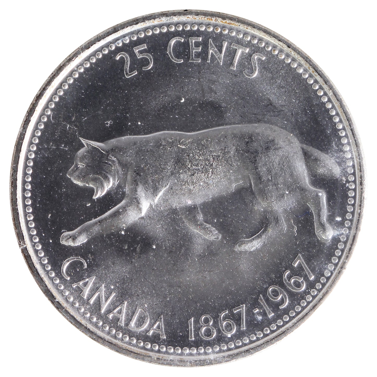 1967 Canada 25-cents ICCS Certified MS-64