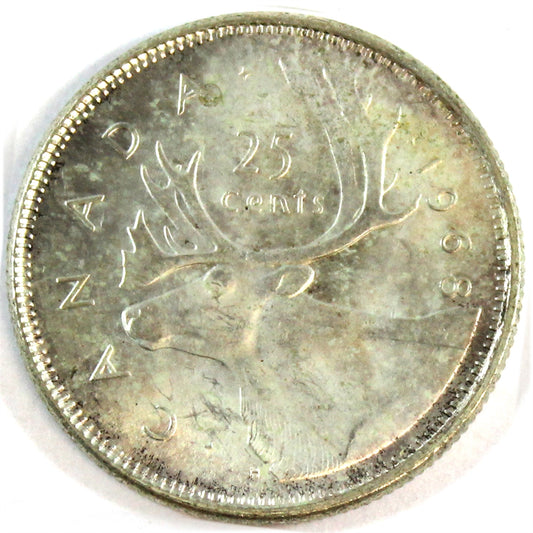 1968 Silver Canada 25-cents Circulated