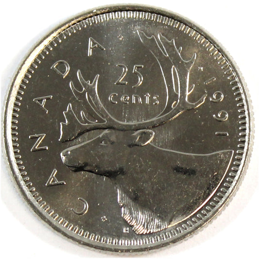 1991 Canada 25-cents Brilliant Uncirculated (MS-63)