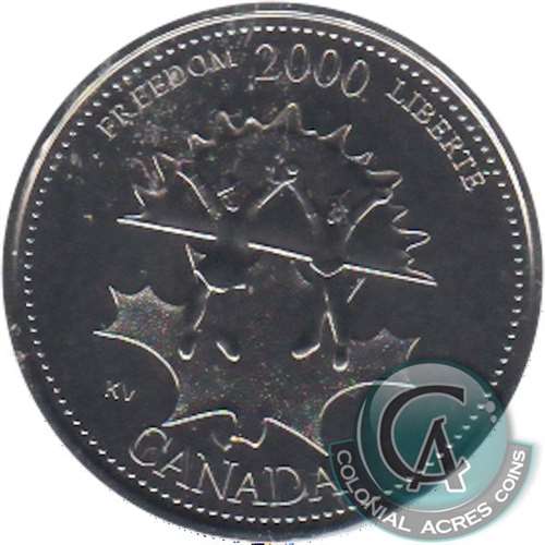 2000 Freedom Canada 25-cents Proof Like