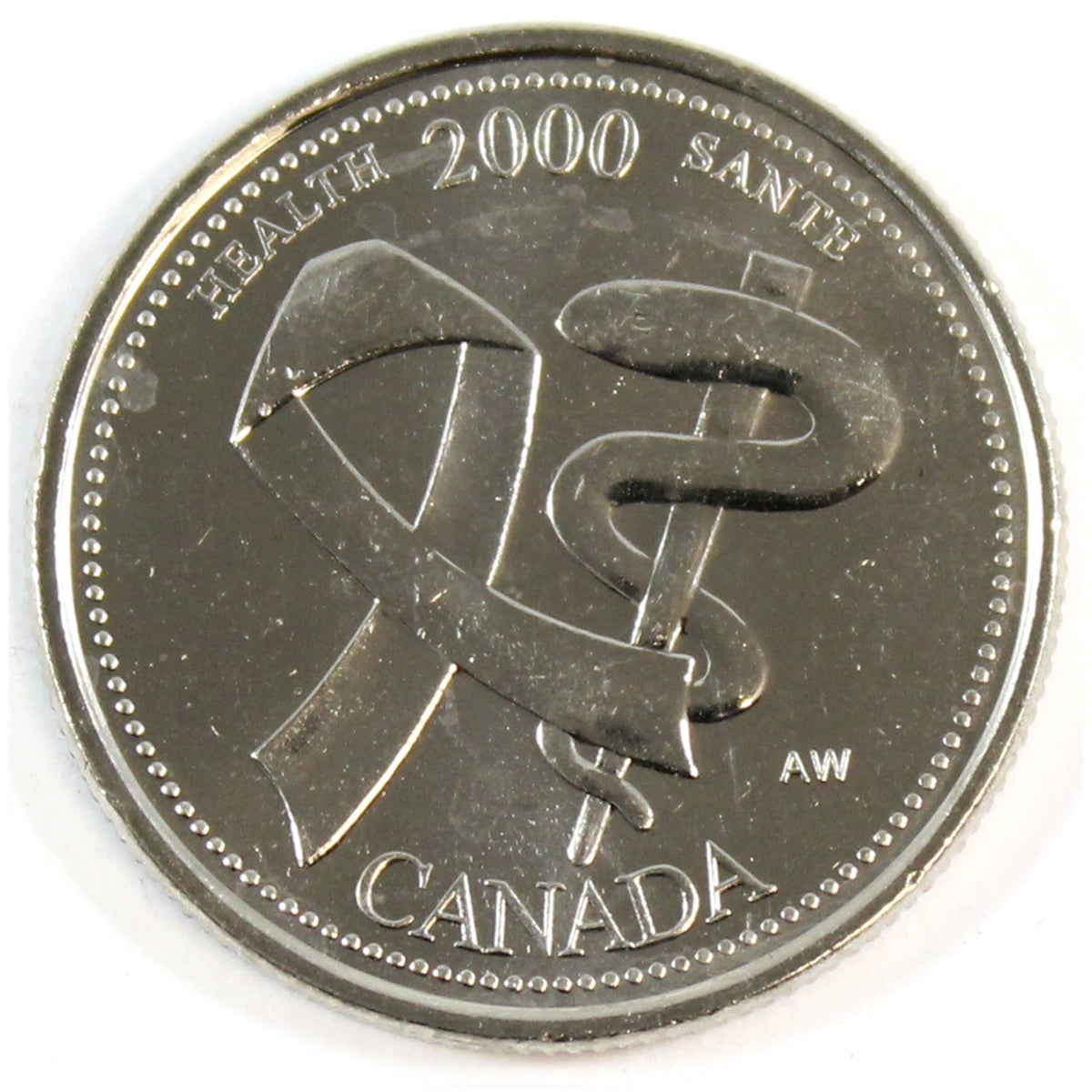 2000 Health Canada 25-cents Brilliant Uncirculated (MS-63)